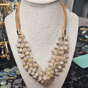 Elegant Beaded Necklace with Gold Accents